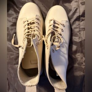 Dr Martens Unisex Leather Cream Talib Lace-Up Combat Boots EUC EU 41